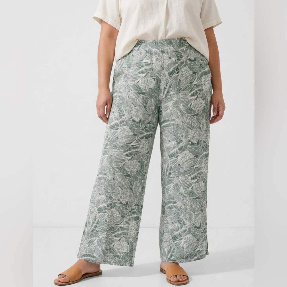 O’Neill Green Palm Print Johnny  Pants XL NWT Elastic Waist & Palm Fringe Bag